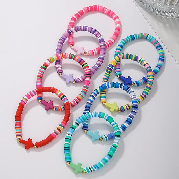 Heishi Surfer Clay Bead Bracelets Set - Image 3