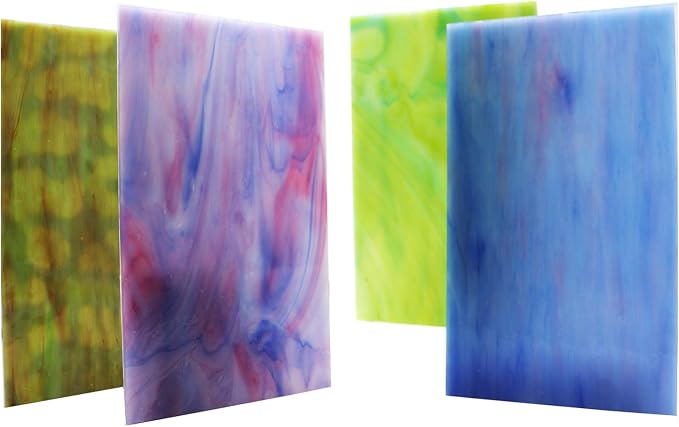 LITMIND 12 Sheets Variety Stained Glass Sheets Pack, 4 x 6 inch Mosaic Glass - Image 3