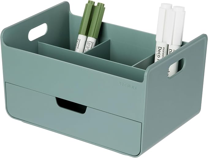 BLUE GINKGO Portable Desk Organizer – Compact 3 Compartment, Half-drawer by BLUEGINKGO