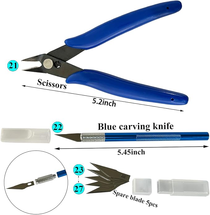 32 Pcs Professional Model DIY Tool Kit, Modeler Basic Craft Tool Set, Dollhouse - Image 6