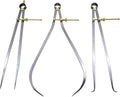 Taytools 468051 3 Piece Set Toolmaker's “Yankee” Rapid Adjust Quick Spring Nut Dividers, Inside ID & Outside OD Calipers, 0-12 Inches / 300 mm Range, Brass Fulcrum and Fine Adjustment, Flat Leg