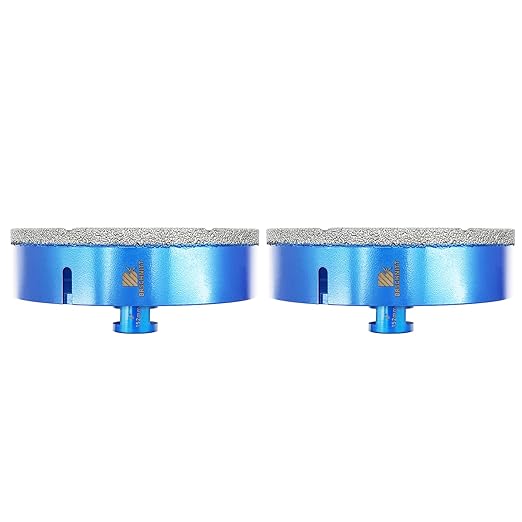 6 Inch Diamond Core Drill Bit for Porcelain Tile Ceramic Marble Granite Drilling,BRSCHNITT 2pcs Vacuum Brazed Diamond Hole Saw with 5/8-11 Thread (152mm 2pcs)