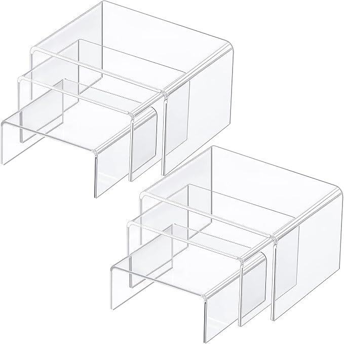 Chuangdi 2 Sets Acrylic Display Risers, Product Stand, Jewelry Display Riser by Chuangdi