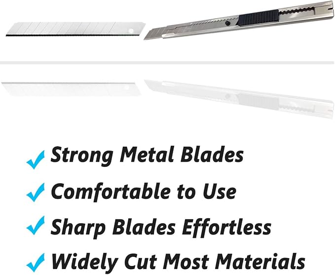 30 Snap Off Utility Knife Blades 9mm Auto Lock Retractable Craft Cutters - Image 5