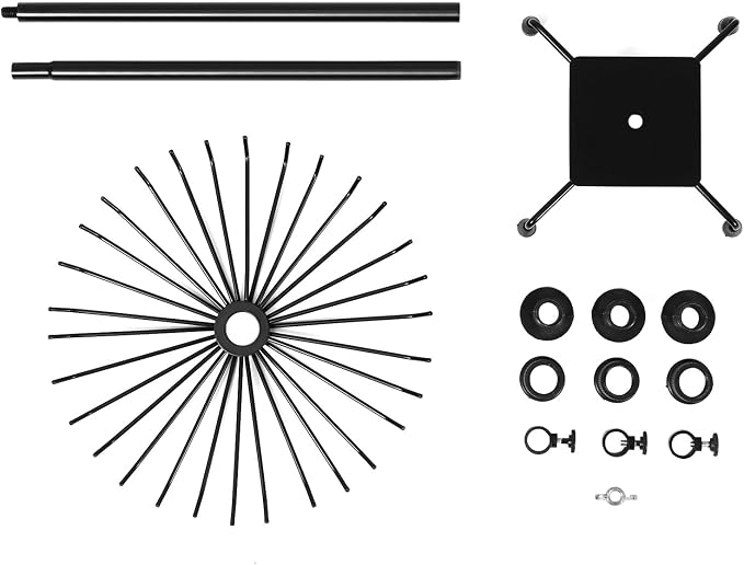 QWORK 3-Tier Rotating Metal Jewelry Display Stand – 2 Sets Adjustable Tabletop - Image 8
