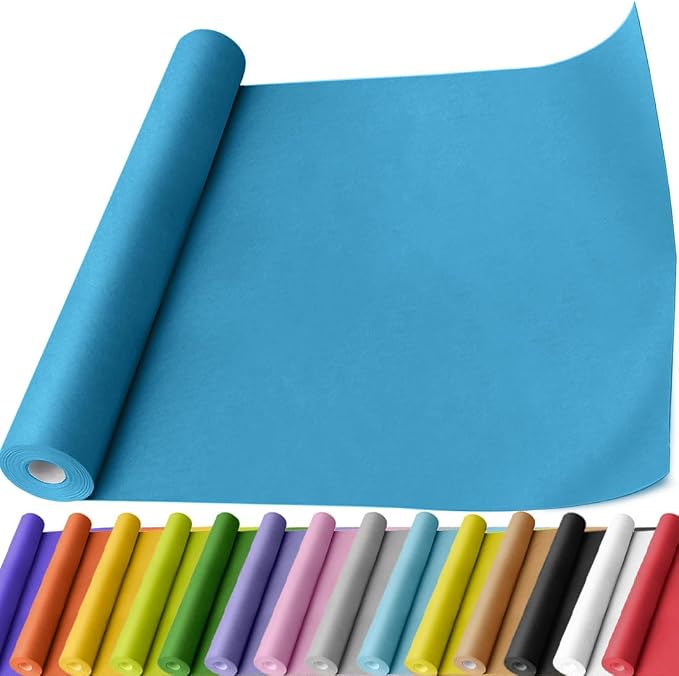 PerkHomy Lake Blue Kraft Paper Roll 17.5" x 760" by PerkHomy