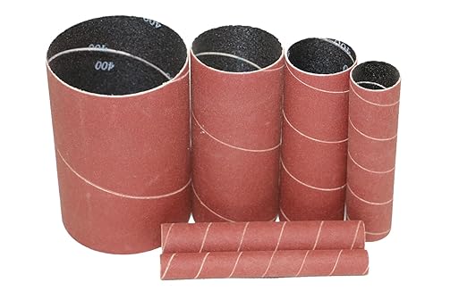 Dark Stone Sanding Sleeves for Spindle Sander 4-1/2" Length (400 Grit, 1/2”, 3/4”, 1”, 1-1/2”, 2” and 3”)