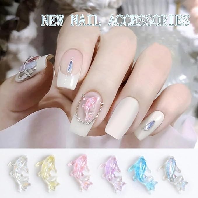 100Pcs Colorful Mini Shiny Miniature Resin Goldfish Figurines, Mermaid Fish - Image 7
