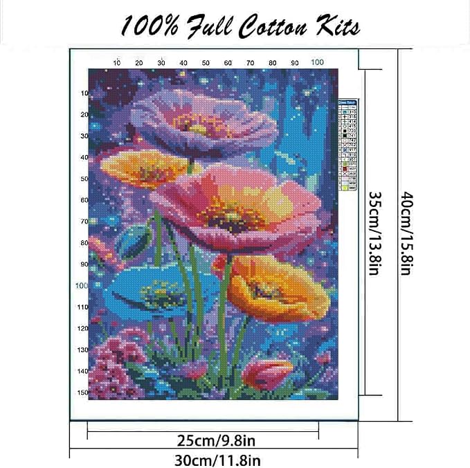 MYBISYMQQ Dreamy Starry Sky Floral Cross Stitch Kits - Image 2