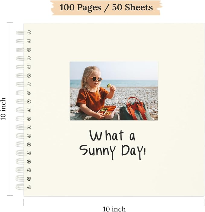Scrapbook 10x10 Inch DIY Scrapbook Album Hardcover Kraft Paper 100 pages/50 - Image 2