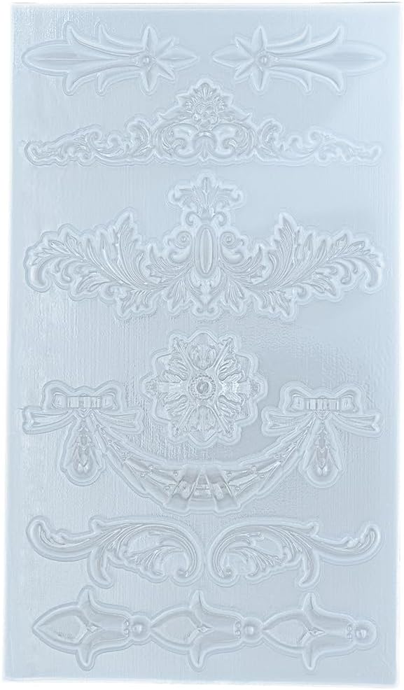 Silicone Mold for Polyclay Air Dry Clay Plaster Crafts Rococo Bow Swag - Image 6