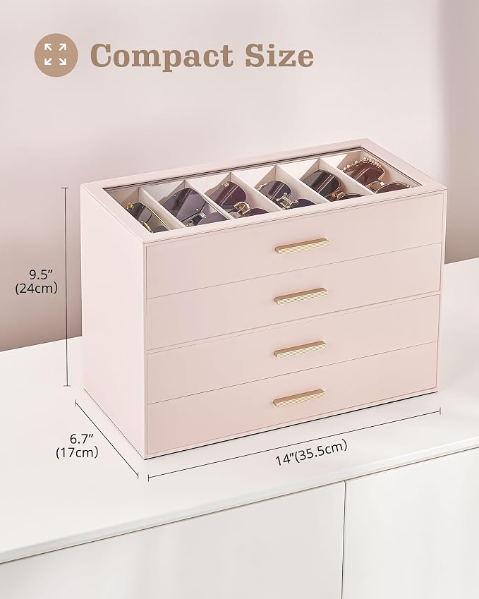 Lolalet Sunglasses Storage Box for Women, Eyewear Eye Glass Organizer - Image 6