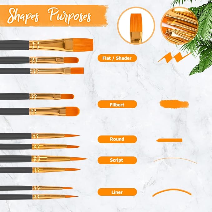 Soucolor Acrylic Paint Brushes Set, Halloween Pumpkin Ceramic Crafts Supplies - Image 3