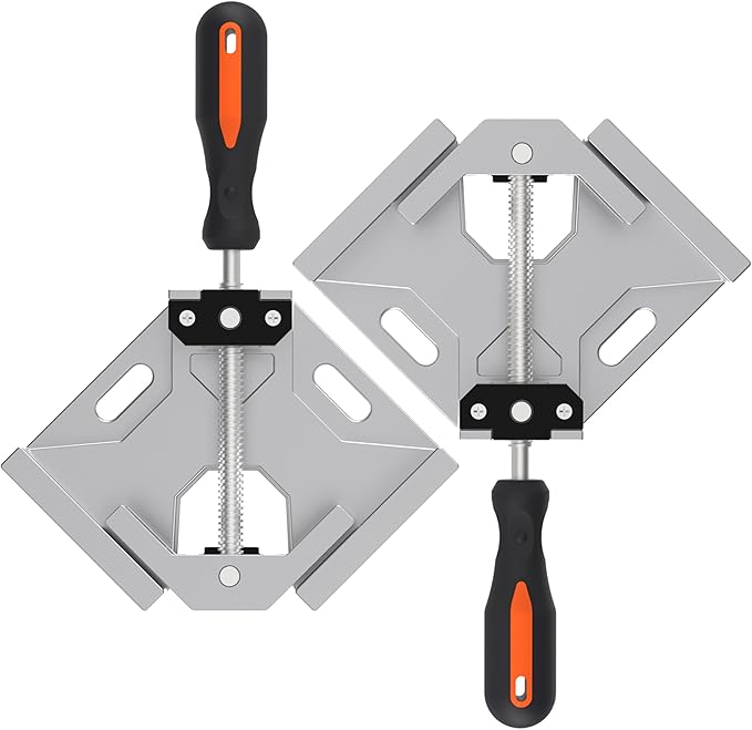 Corner Clamp, 2pcs 90 Degree Right Angle Clamp with Adjustable Aluminum Alloy Swing Jaw, Single Handle Clamps for Woodworking Tools Photo Framing, Present for Men Dad 15.1 Inch