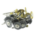 𝐉𝐔𝐍𝐋𝐈𝐗𝐍 30 Pcs Wire Brush Wheel, 1/8" Shank Coarse Crimped Brass and Steel Wire Brushes Kits for Dremel Rotary Tool