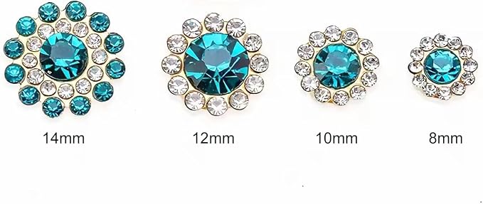 100pcs Sew on Rhinestones Crystals Glass Gems Metal Claw Mixed 8mm 10mm 12mm - Image 2