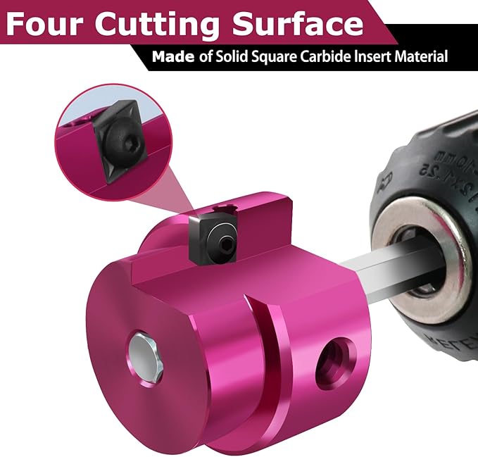 PVC Fitting Saver 3/4-Inch Head, PVC Pipe Reamer,Socket Saver with 1/4-Inch Hex Shaft,Plastic Pipe Fitting Reamer for Plumbing Sch.40 CPVC ABS Hub, Fit Standard 1/2" drills