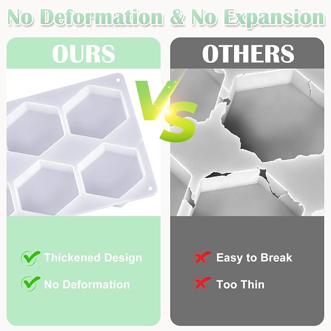 YOILES Deep Coaster Resin Molds Silicone Hexagon Silicone Molds - Image 3
