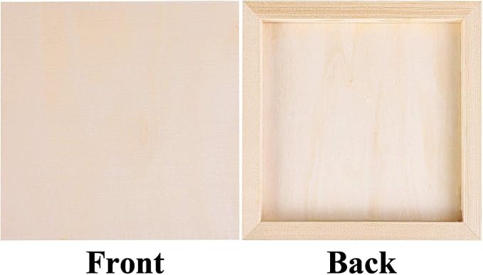 ADXCO 8 Pack Wood Panels 8 x 8 Inch Unfinished Wood Canvas Wooden Panel Boards - Image 5
