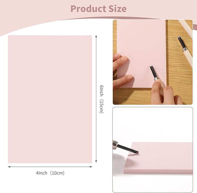 8 Pack 4"x6" Pale Pink Linoleum Blocks - Image 2