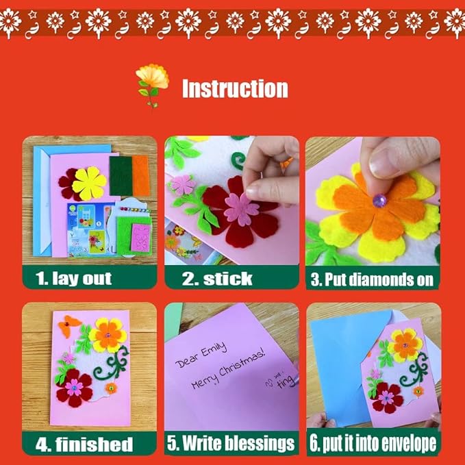 QIAONIUNIU Card Making Kits DIY Handmade Greeting Card Kits - Image 4