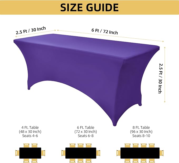 10-Pack 6ft Spandex Table Covers - Image 4