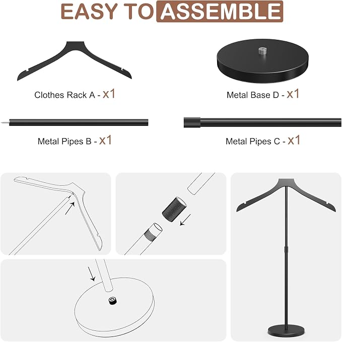 OLV 2 Pack Mannequin Torso, 18-34 Inch Adjustable Shirt Display Stand Black | - Image 8