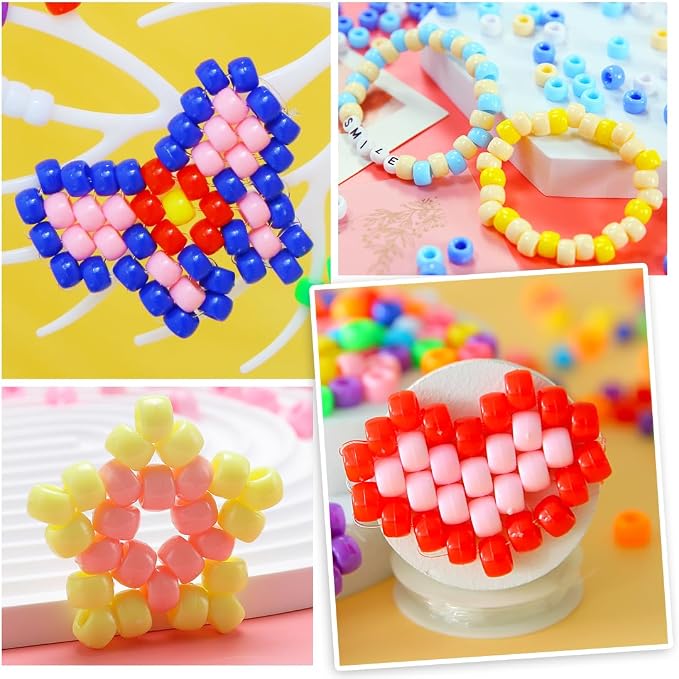 IOOLEEM 4000pcs Clear Glitter Pony Beads, Beads - Image 5