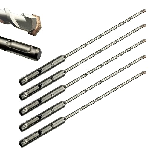 Direko SDS Plus Rotary Hammer Drill Bits 5-Piece 3/16 inch x 12 Inch,Carbide-Tipped for Masonry,Concrete,Brick Granite etc