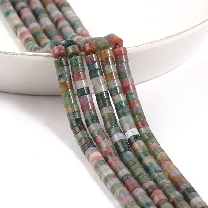 150Pcs 4×2mm Natural Indian Agate Spacer Stone Beads - Image 6