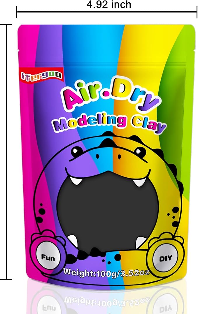 ifergoo Black Air Dry Clay, DIY Creative Modeling Clay - Image 7