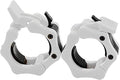 Barbell Clamps 2 inch, Heavy Duty Exercise Collars 2" Quick Release Pair of Locking Pro Olympic Weight Bar Plate Locks Collar Clips - (White)