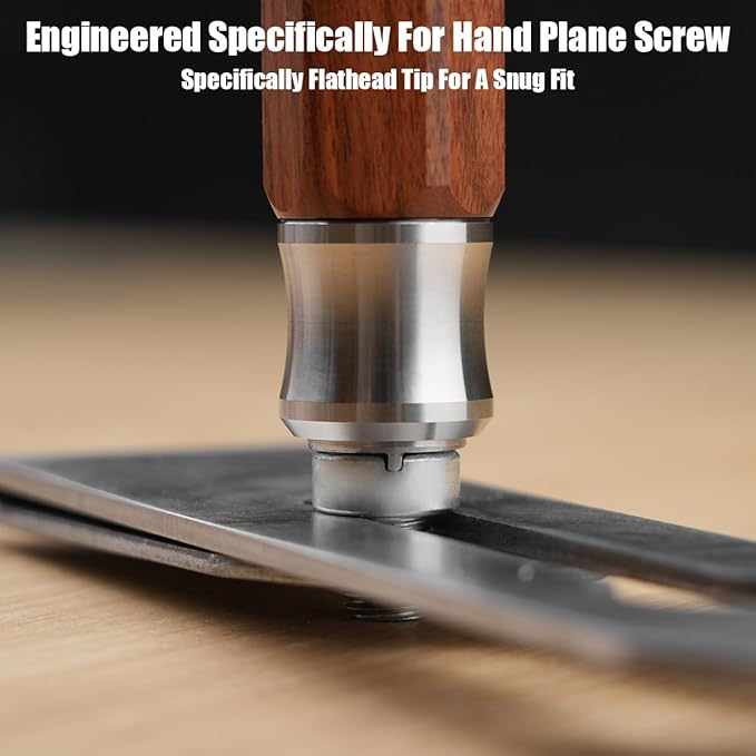 TOOLCOOL Wooden Handle Hand Plane Slotted Screwdriver Woodworking Handplane Flathead Screwdriver Wide Blade Screwdrivers