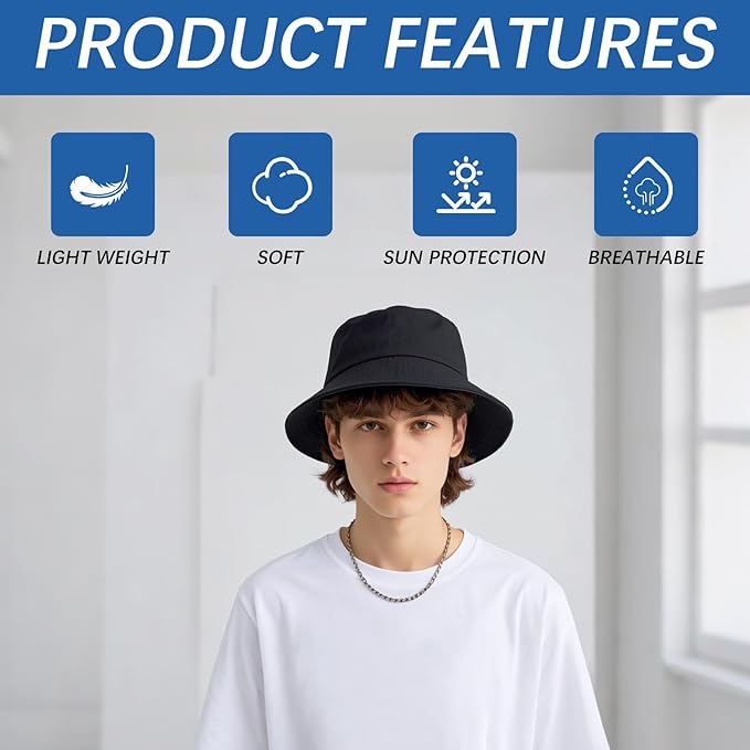 Bucket Hats Bulk Solid Color DIY Blank Hat Bucket Hats - Image 6
