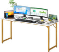 PayLessHere | 63 Inch Computer Desk | White Gold | Office Desk by PayLessHere