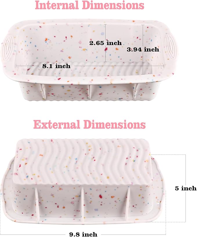 Sakolla 2 Pack Silicone Bread Loaf Molds, Nonstick Easy Release Rectangle - Image 3