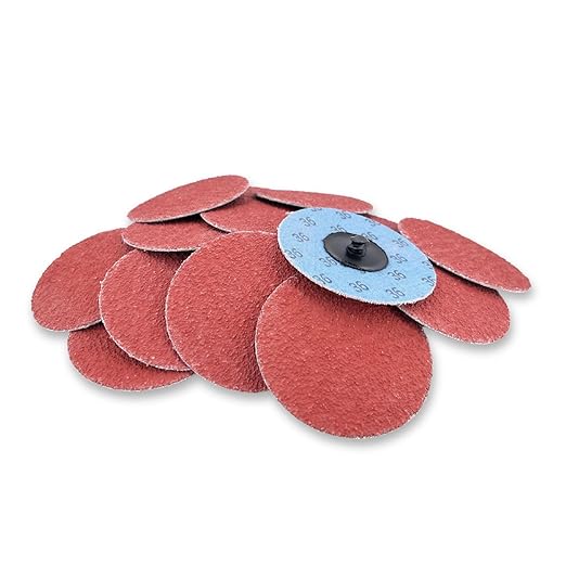 VSM 25-Pack - 3 inch 50 Grit (Medium) - Ceramic Plus Quick-Change Disc with Top-Size, Type R, Tear-Resistant Polyester Backing, Hand-Held Machine Compatible, Durable Abrasive Discs