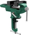 Nuovoware Table Vise 3 Inch, 360° Swivel Base Universal Home Vise Portable Bench Clamp, Clamp-on Vise Bench Clamps Fixed Tool for Woodworking, Metalworking, Cutting Conduit,Drilling,Sawing, Army Green