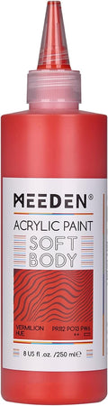 MEEDEN Soft Body Acrylic Paint: Vermilion Hue Matte Finish - 250ml/8.45oz Bulk by MEEDEN