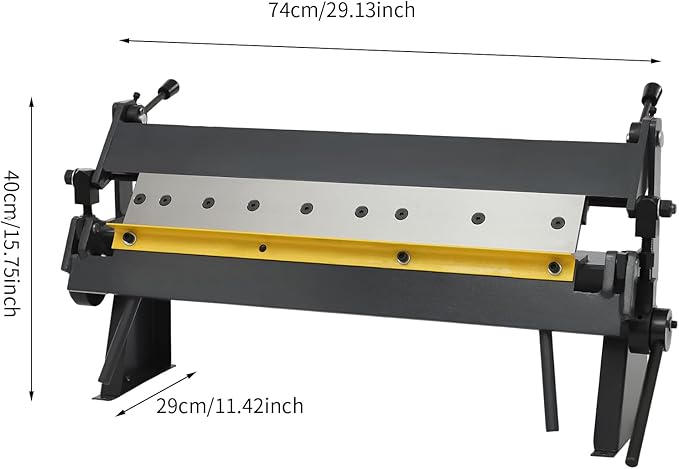 24" Box and Pan Brake W-2420A Sheet Metal Brake 0-135° Metal Steel Bender 20 Gauge Mild Steel Pan and Box Brake with Adjustable Removable Fingers Pan Box Brake for Metal Bending