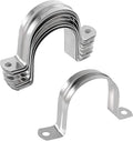 10 Pcs 3inch Rigid Pipe Strap,Two Hole Stainless Steel Strap U Bracket, Widened Tube Strap Tension Clip Assortment Kit Heavy Duty Pipe Clamp for Pipe Fixing（90mm）