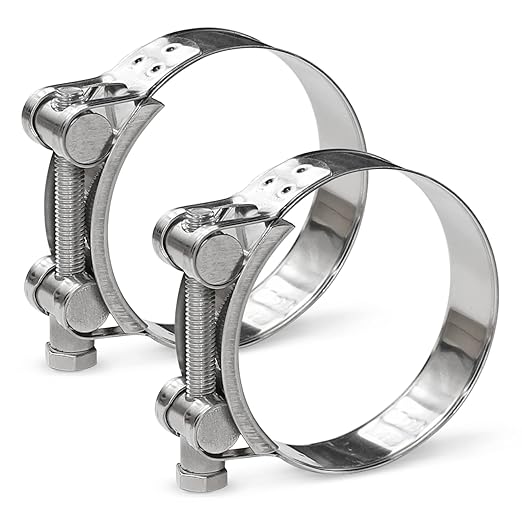 AKIHISA 68-73mm ID Range T-Bolt Hose Clamp,2 Pack 304 Stainless Steel Heavy Duty Pipe Clamp 2.68 to 2.87 Inch