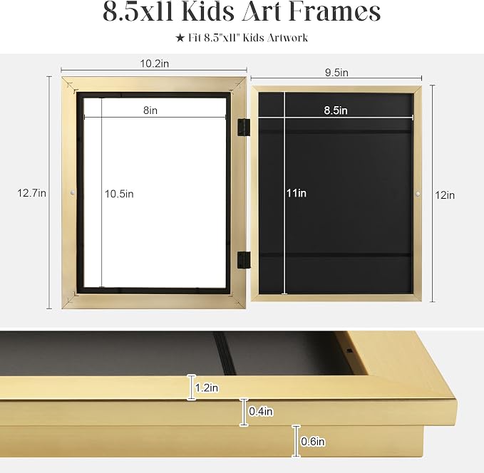 Kids Art Frames, 8.5x11 Front Opening Kids Artwork Frames Changeable, Holds 50 - Image 3