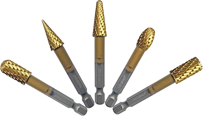 NordWolf 5-Piece Rotary Burr Carving Rasp Files Set, - Image 5