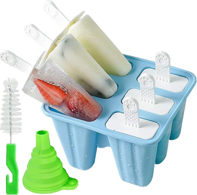 Popsicle Mould，Popsicle Maker Popsicle Molds 6 Pieces Silicone Ice Pop Molds by BellDream