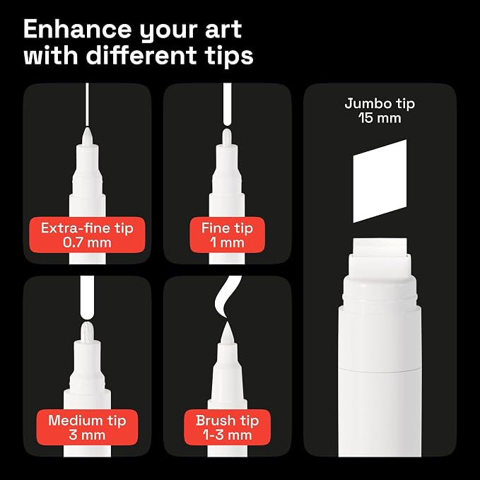 ARTISTRO 5 White Paint Pen for Rock, Painting - Image 2