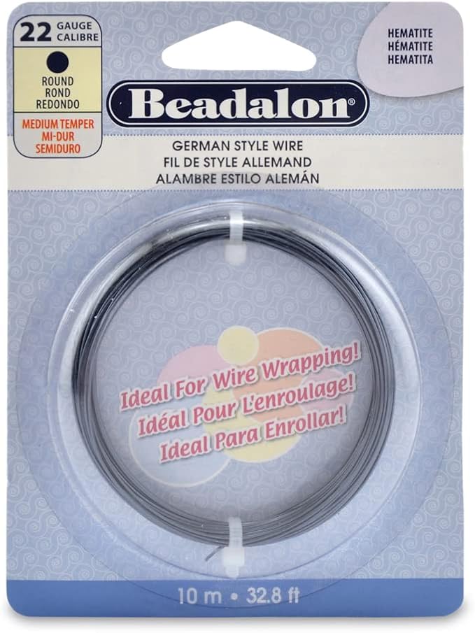 Beadalon German Style Wrapping Wire, Hematite Color, 22 Gauge, 10 m / 32.8 ft by Beadalon