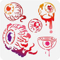 1pc Horrible Eye Balls Journal Stencil by Doodlream