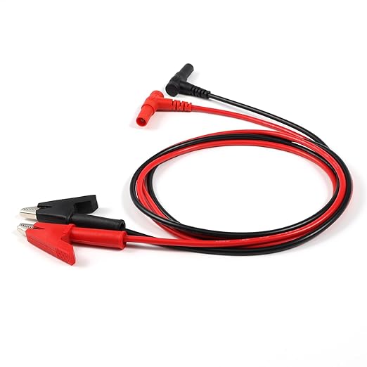 2PCS Test Leads, Alligator Clips, Red and Black, Multimeter Probes, Banana Plug to Alligator Clip Multimeter Test Leads