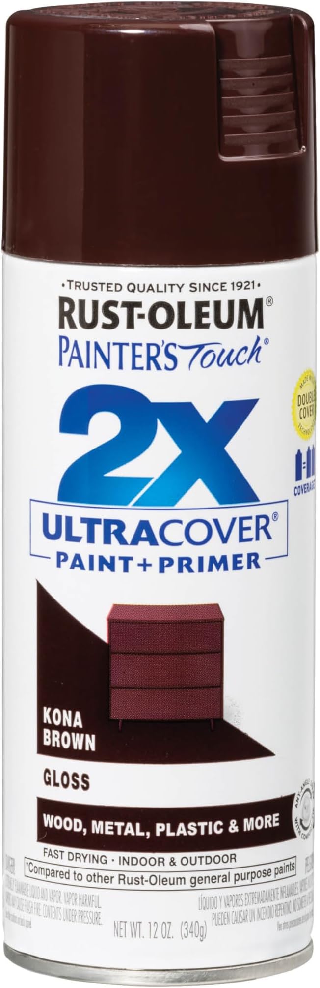 Rust-Oleum Painter's Touch 2X Ultra Cover Spray Paint, Gloss Kona Brown | by Rust-Oleum